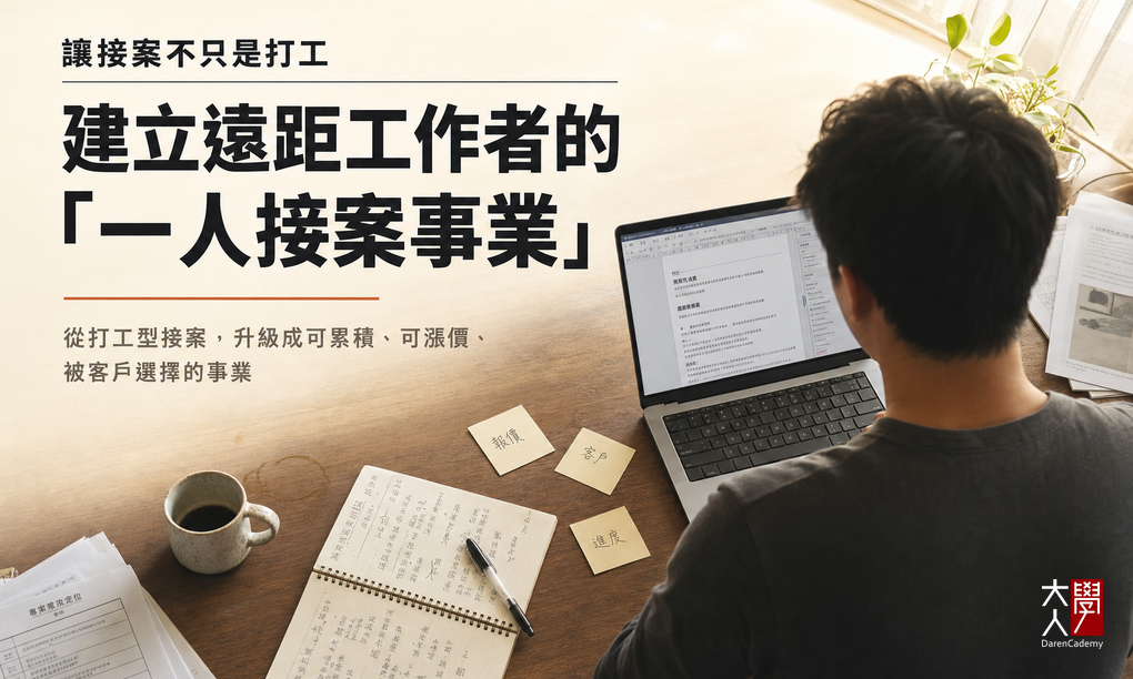 【限定場】讓接案不只是打工：建立遠距工作者的「一人接案事業」