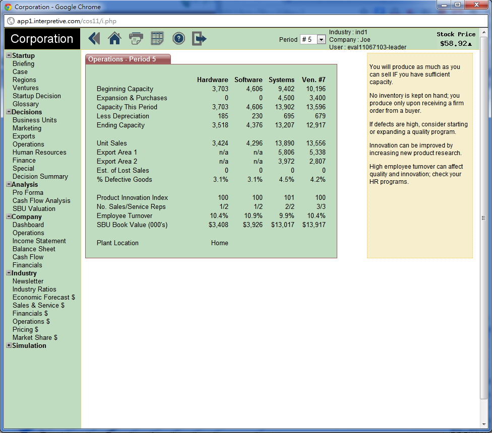 第五期 Operation Report